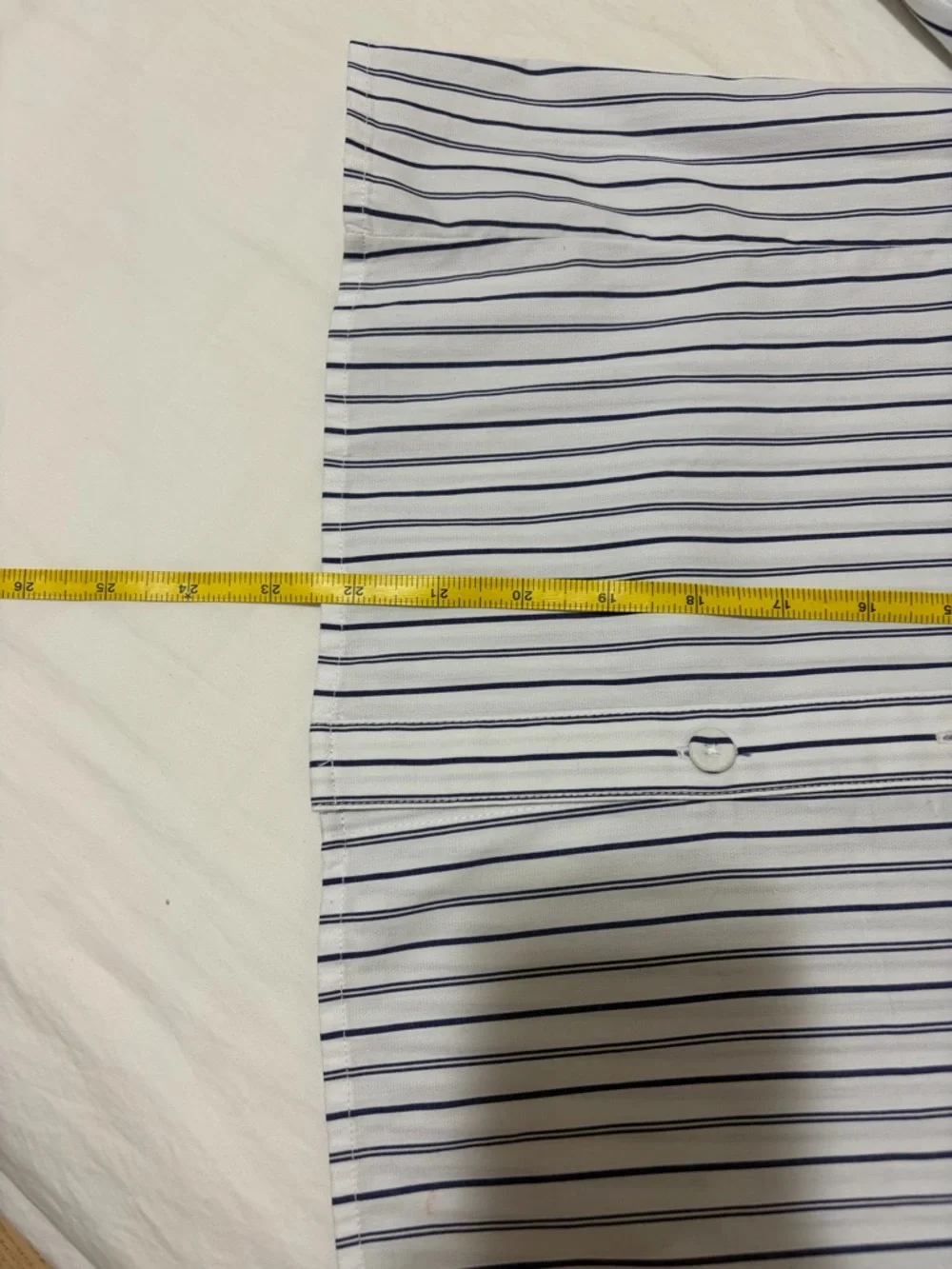 Madewell white navy striped blouse puff sleeves size 2, Academia Office Career
